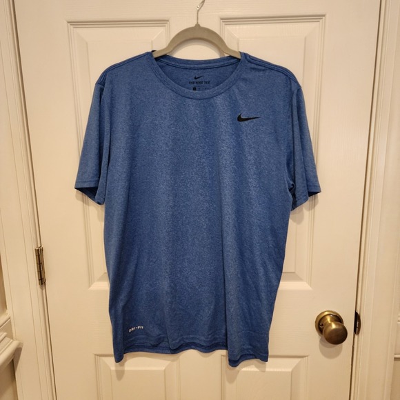 Nike Shirt Mens Large Blue Short Sleeve Dri Fit Active Casual Workout - Picture 1 of 6